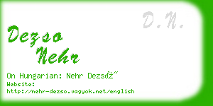 dezso nehr business card